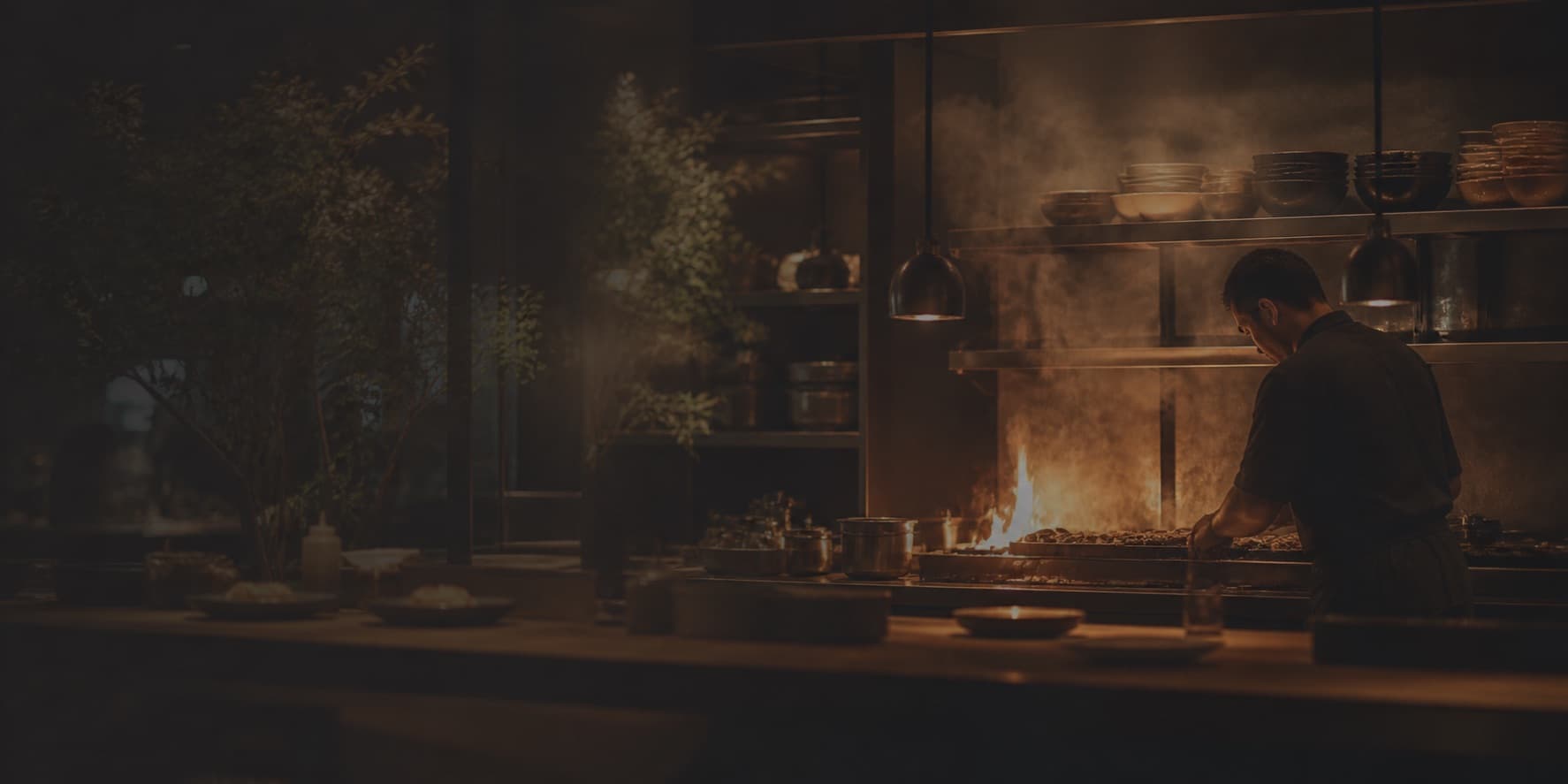 Kitchen pass during service